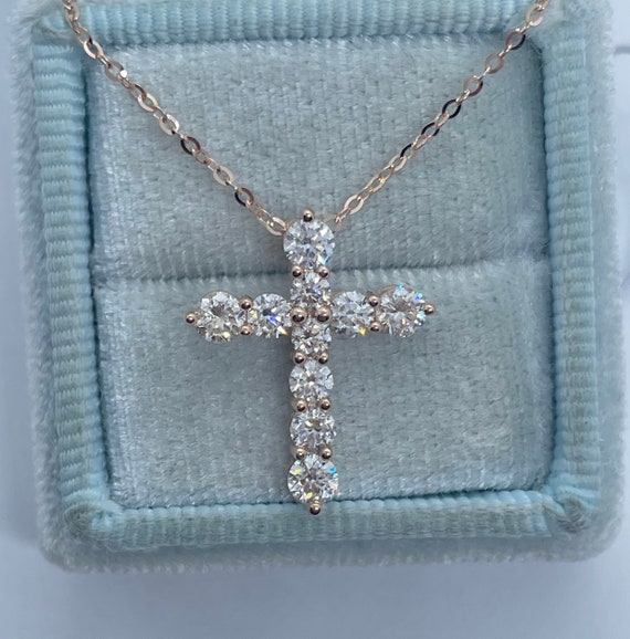14k Two Tone Gold Diamond Cross Pendant 2.72 Ctw – Avianne Jewelers
