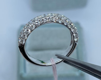 1.36 Carat Diamond Band, 14K White Gold Diamond Anniversary Ring