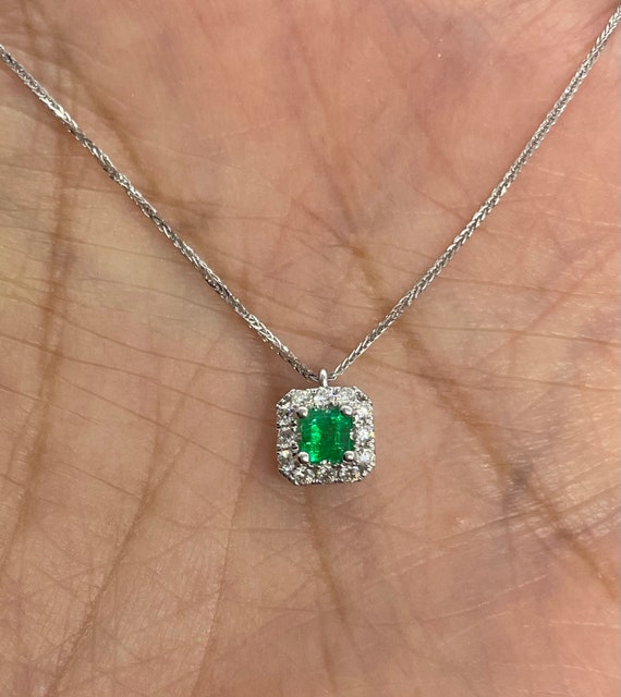 14K Gold Emerald and Diamond Pendant – Jewelry by Artwark