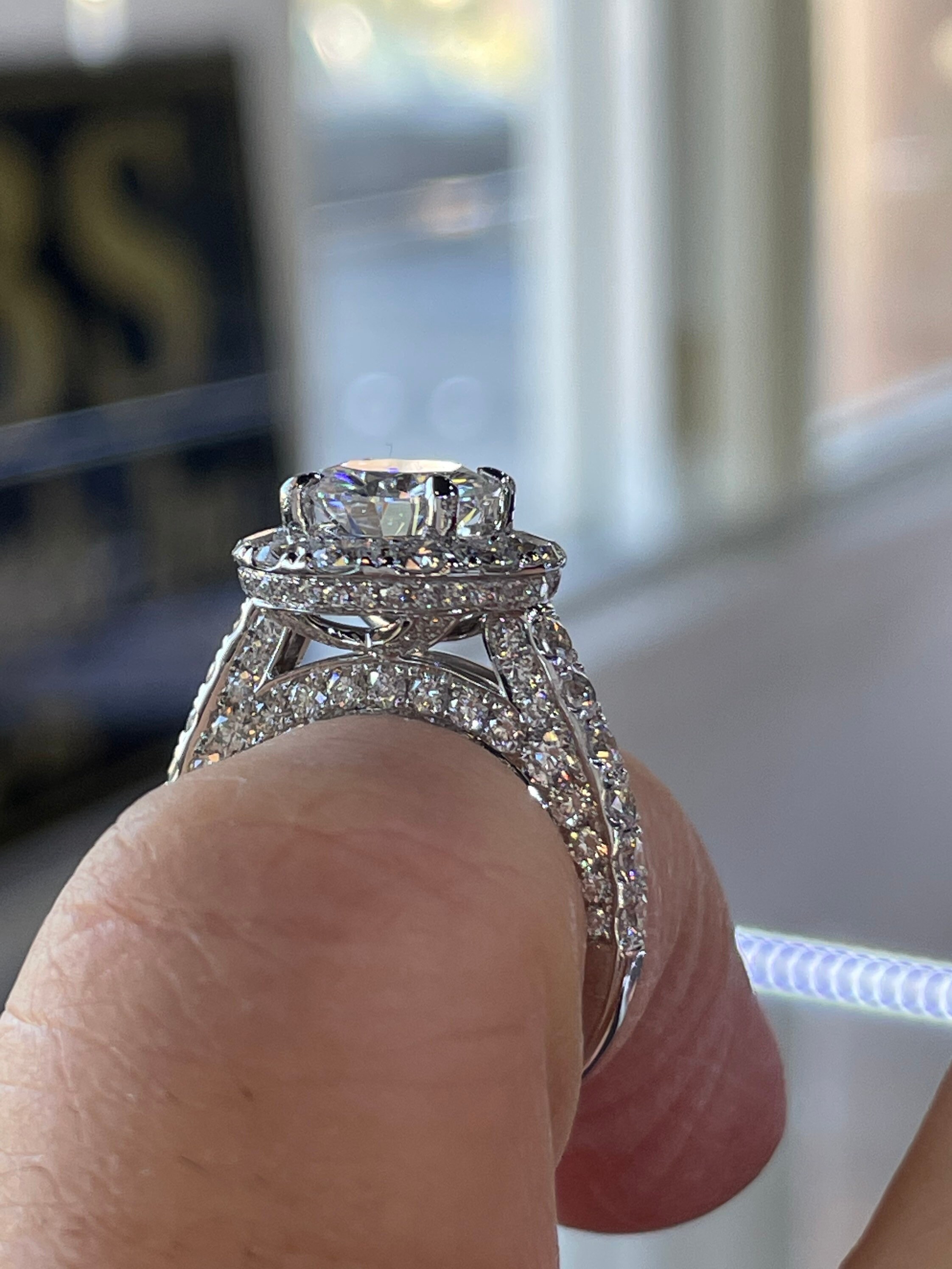 18 Karat White Gold Diamond Ring With Round Brilliant - Etsy Canada
