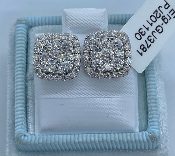 11.18 carat Antique Cushion Cut Diamond Earrings – Ronald Abram