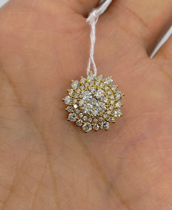 Diamond Pendant Yellow Gold Diamond Pendant Custom Diamond