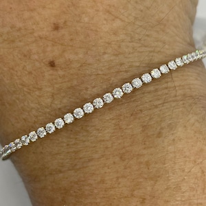 Dainty Diamond Bracelet, 14K Yellow Gold Diamond Bracelet, Dainty Diamond Tennis Bracelet 3.18 Carats Natural Diamonds