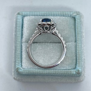 Natural Sapphire Diamond Ring White Gold Octagon Shape - Etsy