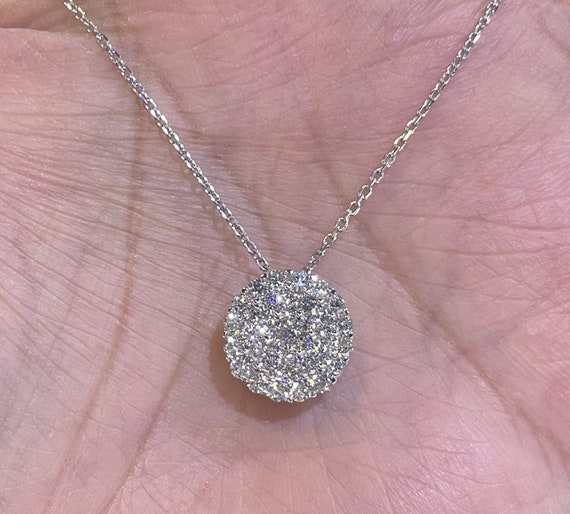 Diamond Solitaire Necklace 18K White 