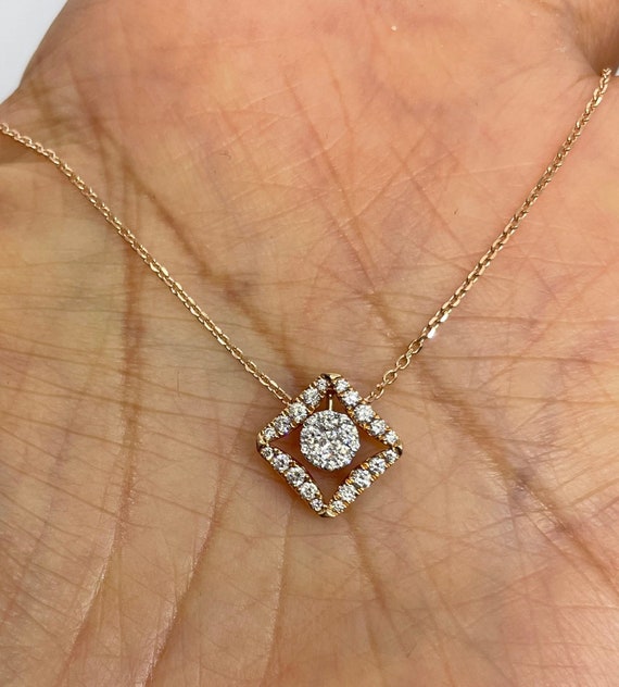 1.50 CT Rose Gold Morganite & Diamond Halo Pendant Necklace | Lee Michaels  Fine Jewelry