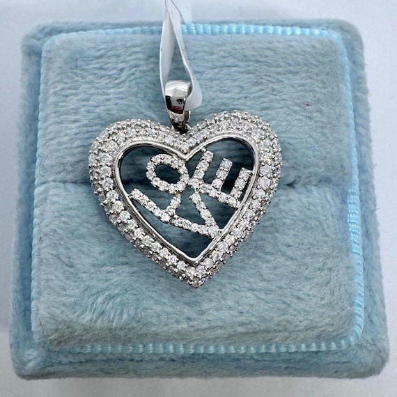 Love Heart Necklace, Beautiful Diamond Heart Pendant White Gold