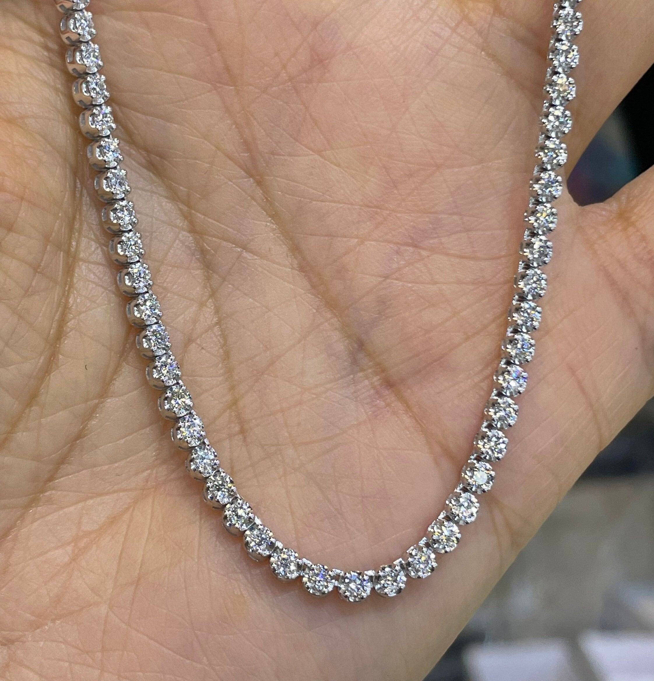 テニス ネックレス ダイヤモンド 1ct シルバー SILVER 925 シルバー925 チョーカーネックレス テニスチェーン シルバー