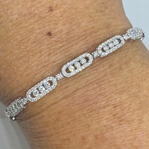 Tennis Bracelet Diamond, 18K White Gold Diamond Tennis Bracelet, Diamond Bracelets for Women, Diamond Bracelet
