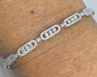 Tennis Bracelet Diamond, 18K White Gold Diamond Tennis Bracelet, Diamond Bracelets for Women, Diamond Bracelet