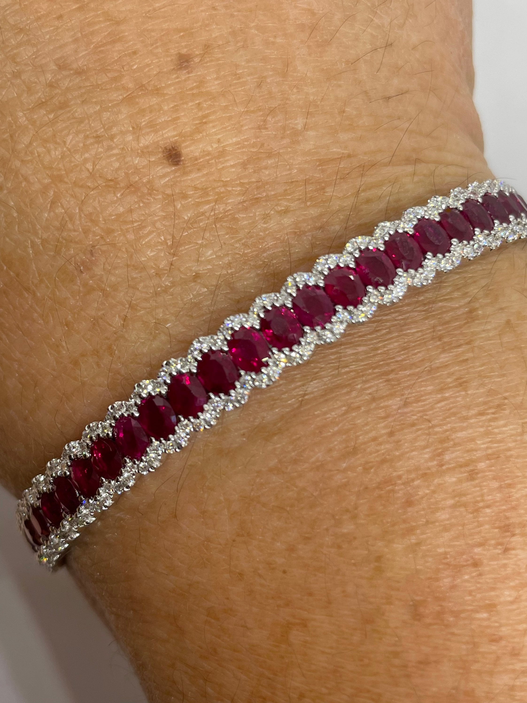 14K Yellow Gold Ruby And Diamond Bracelet, 7 Inches – Ferro Jewelers