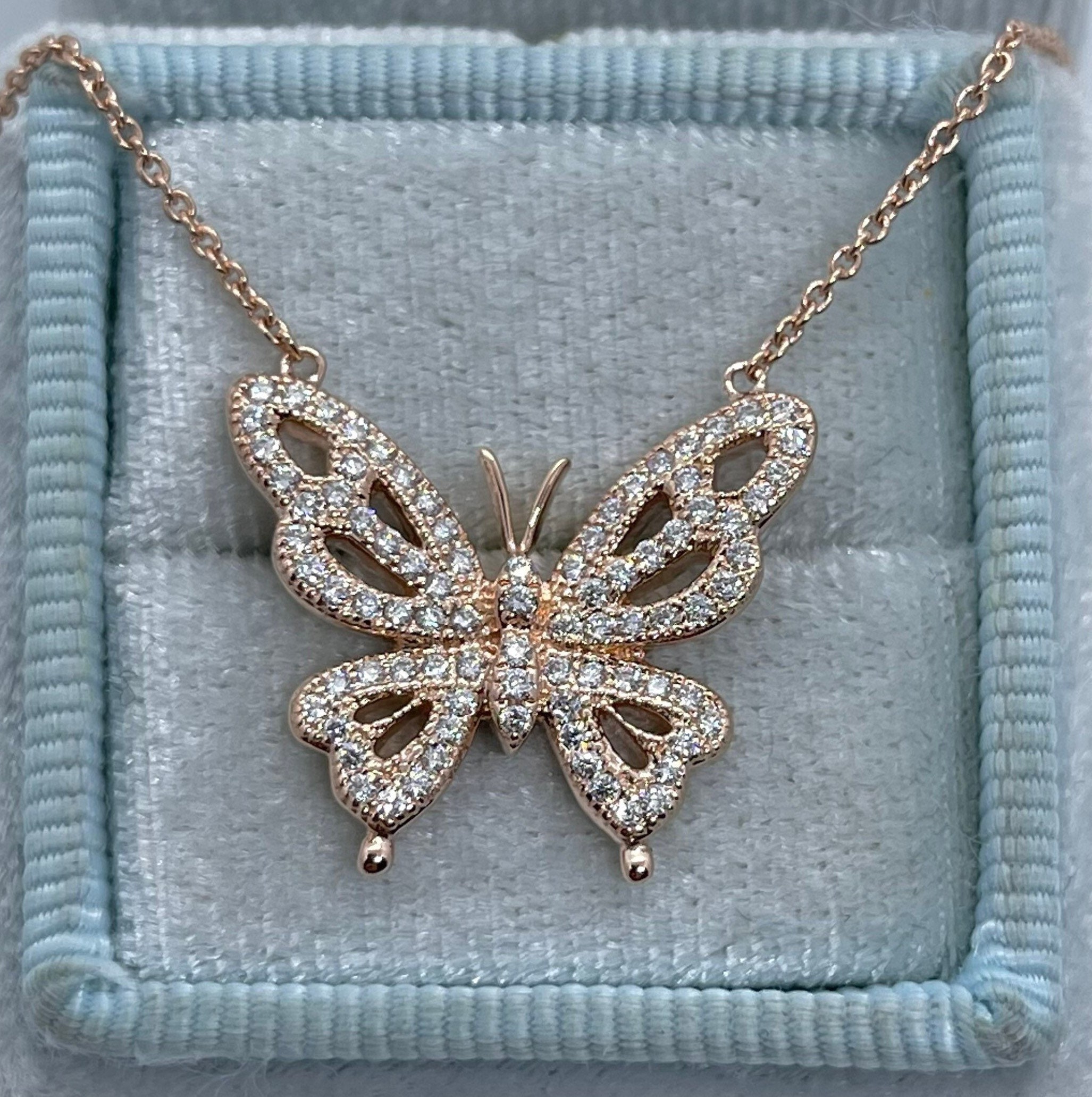 Sparkling Butterfly Diamond Butterfly Pendant With Rhinestone Accents  Elegant Crystal Charm Choker For Womens Jewelry Collection From Tjewelry,  $1.07