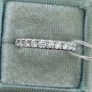 Round Diamond Band, Diamond Anniversary Band, Diamond Band White Gold 18K Stackable Band 0.68 Carats Natural Earth Mined Diamonds