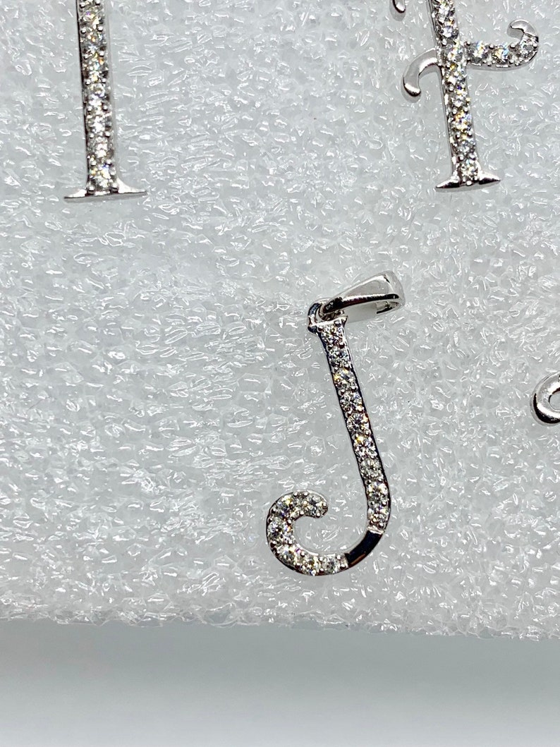 White gold diamond letter pendant Clearance