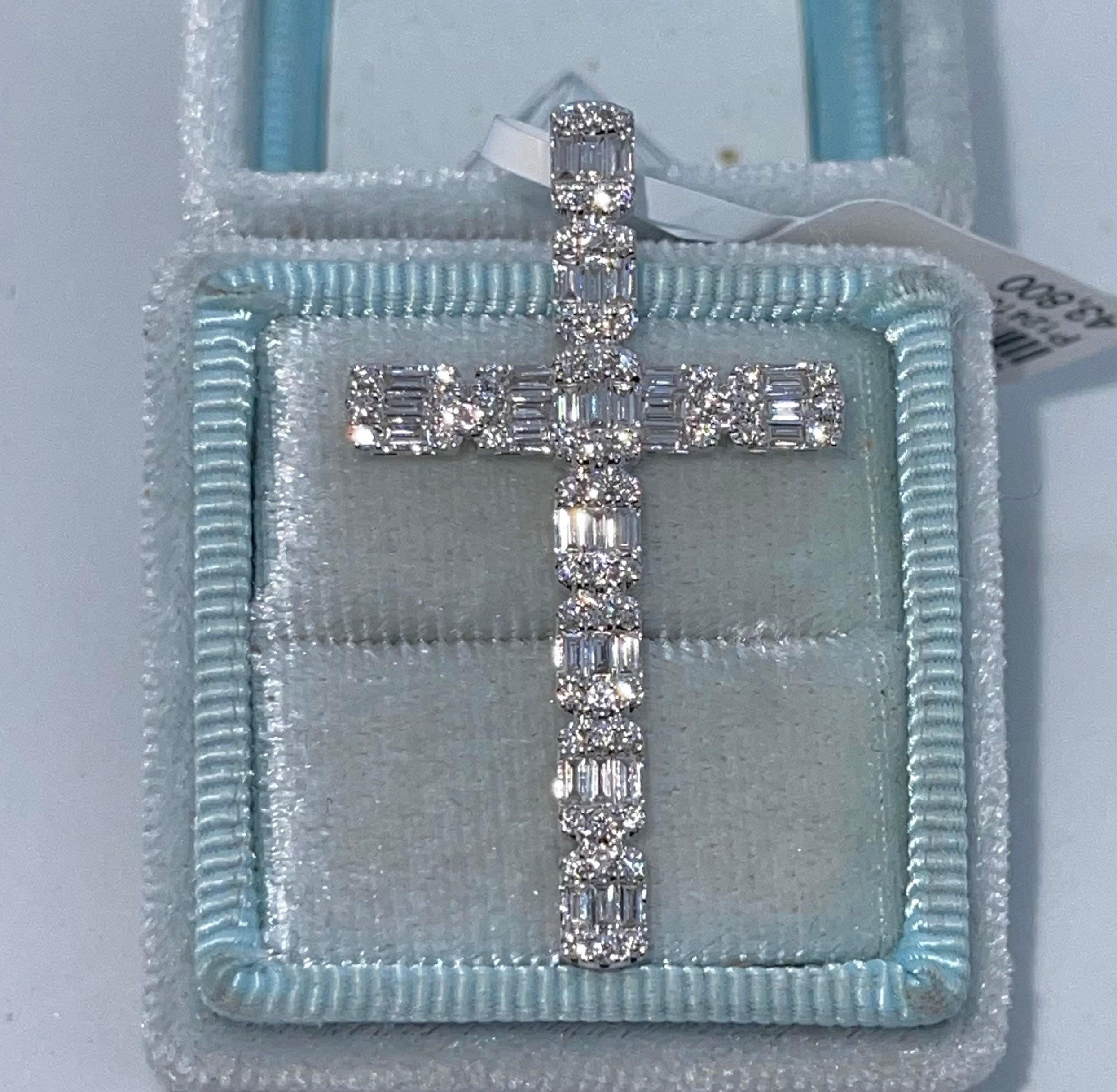 Gothic Cross Pendant with Diamonds in Sterling Silver | Angelucci Jewelry