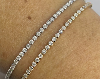 Dainty Diamond Tennis Bracelet, 14K Gold, 2.37 Carats