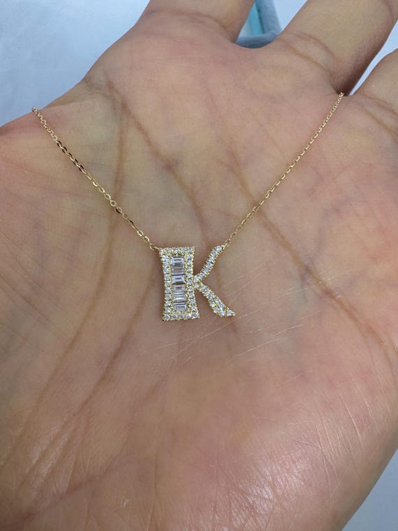 18k金 K diamond necklace | MIRABELLES.STORE