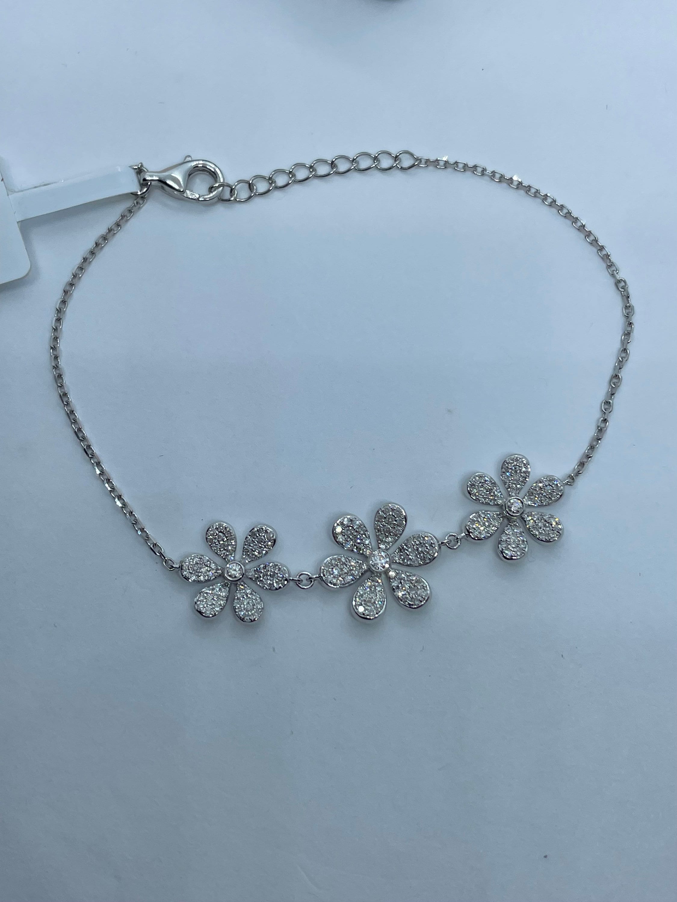 【新品】DAISY LIN Bracelet \"Diamond Drops\" Daisy Chain Bracelet | Silver Daisy Chain Bracelet - Daisy