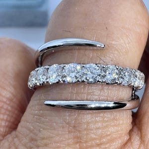Spiral Diamond Ring, Diamond Wrap Ring, Round Diamond Band Ring, 18K White Gold Diamond Band Right Hand Ring, Swirl Diamond Ring Gold
