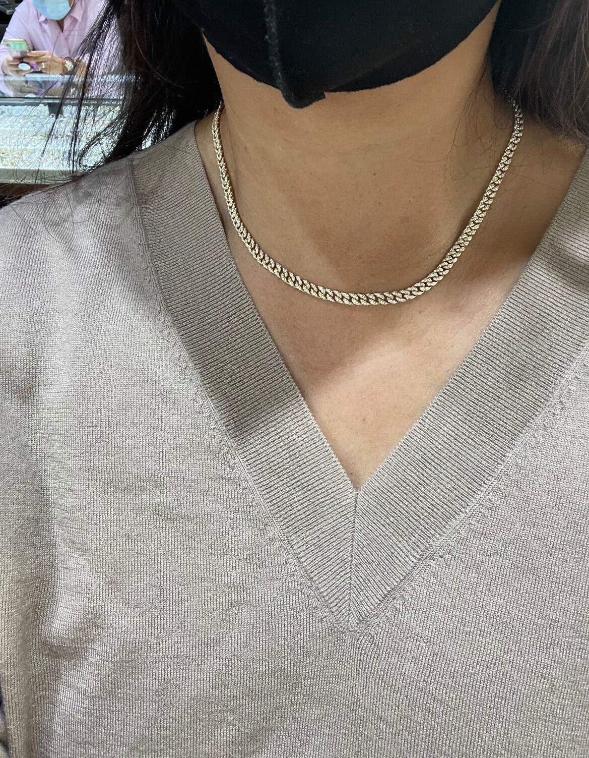 Diamond Cuban Link Chain Diamond Cuban Link Choker Diamond Link Necklace Solid Gold Diamond Cuban Necklace Etsy Australia