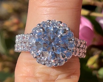 Diamond Wedding Ring, Diamond Engagement Ring, Round Diamond Anniversary Ring, 18K White Gold IGI Certified 2 CT Lab Grown Diamond Ring