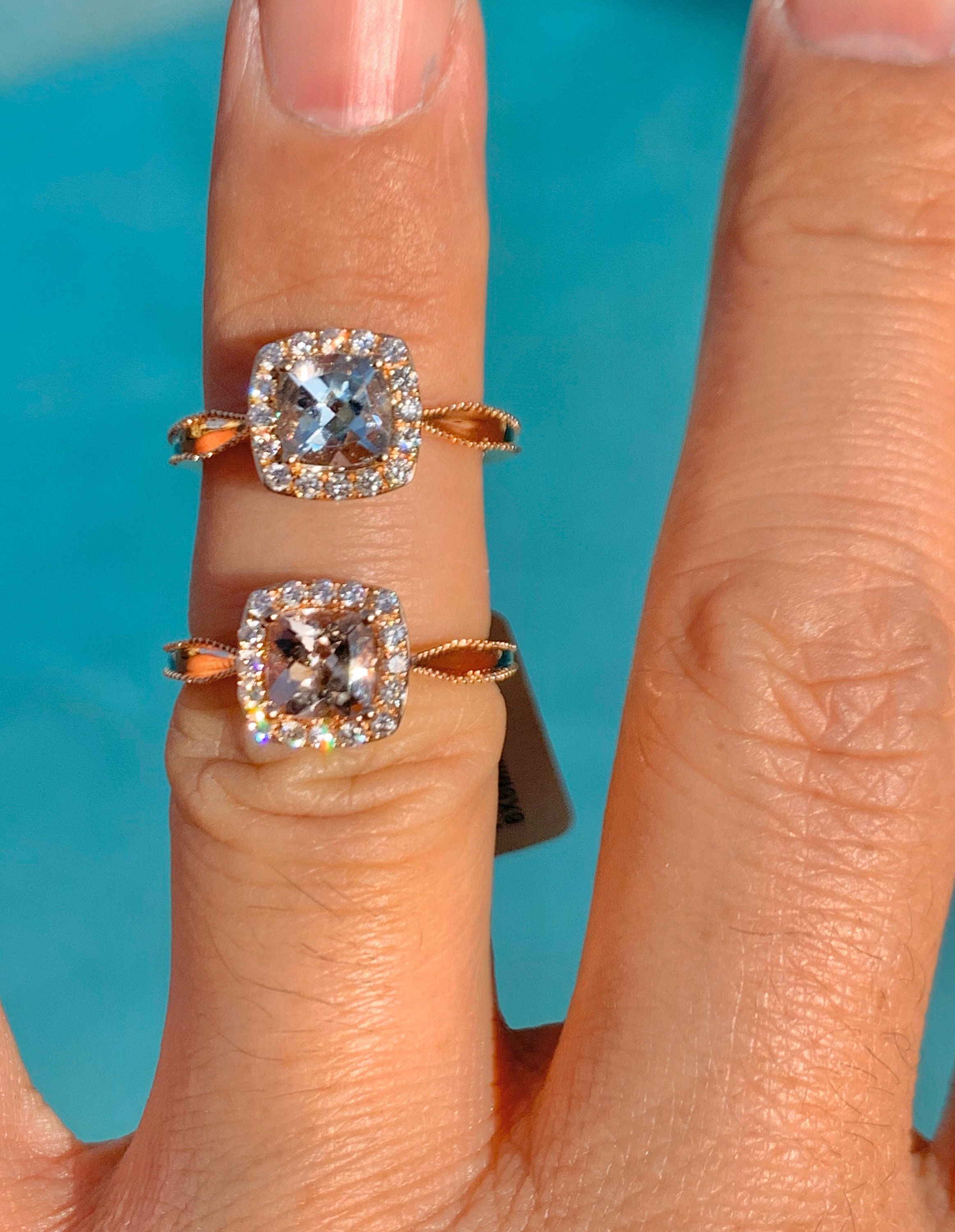 Morganite and aquamarine ring deals