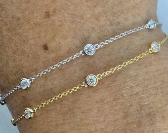 Jonc En Or Jaune 18 Carats Avec Diamants Naturels – Élégance Intemporelle – 5,18 G