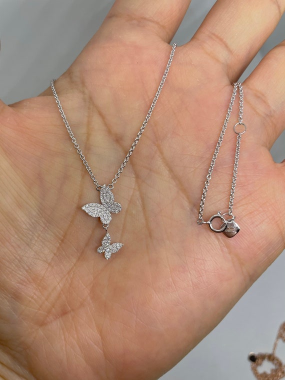 Dainty diamond butterfly necklace deals