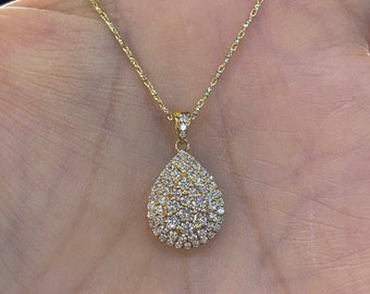Pear Shape Diamond Necklace Pear 