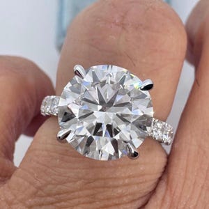 5 CT Diamond Ring, Gorgeous Diamond Wedding Ring, Diamond Engagement Ring, Round Diamond Ring, 14K White Gold IGI Certified VS1 E