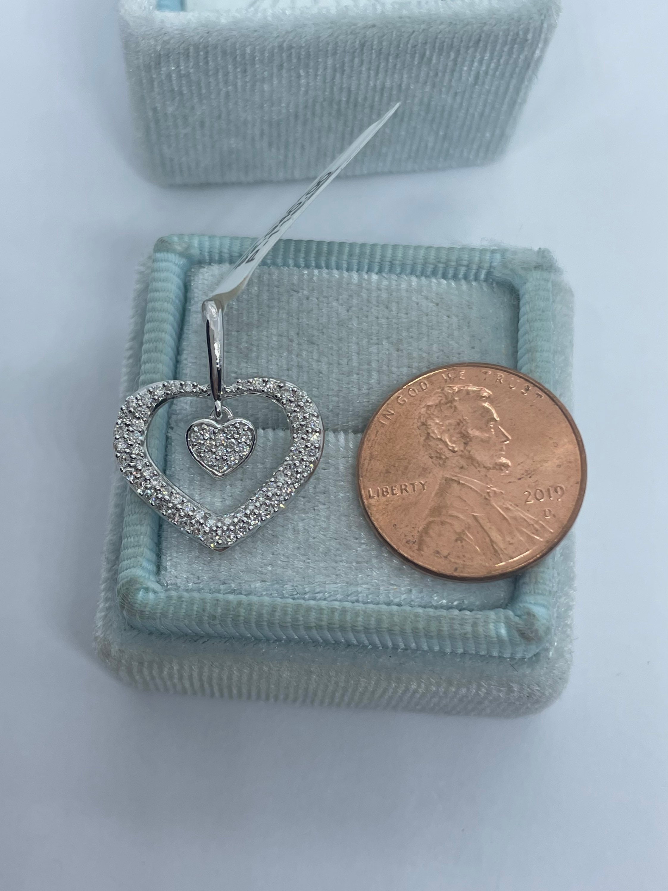 Double heart diamond pendant clearance