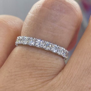 Round Diamond Band, Diamond Anniversary Band, Diamond Band White Gold 14K Stackable Band 0.85 Carats Natural Earth Mined Diamonds