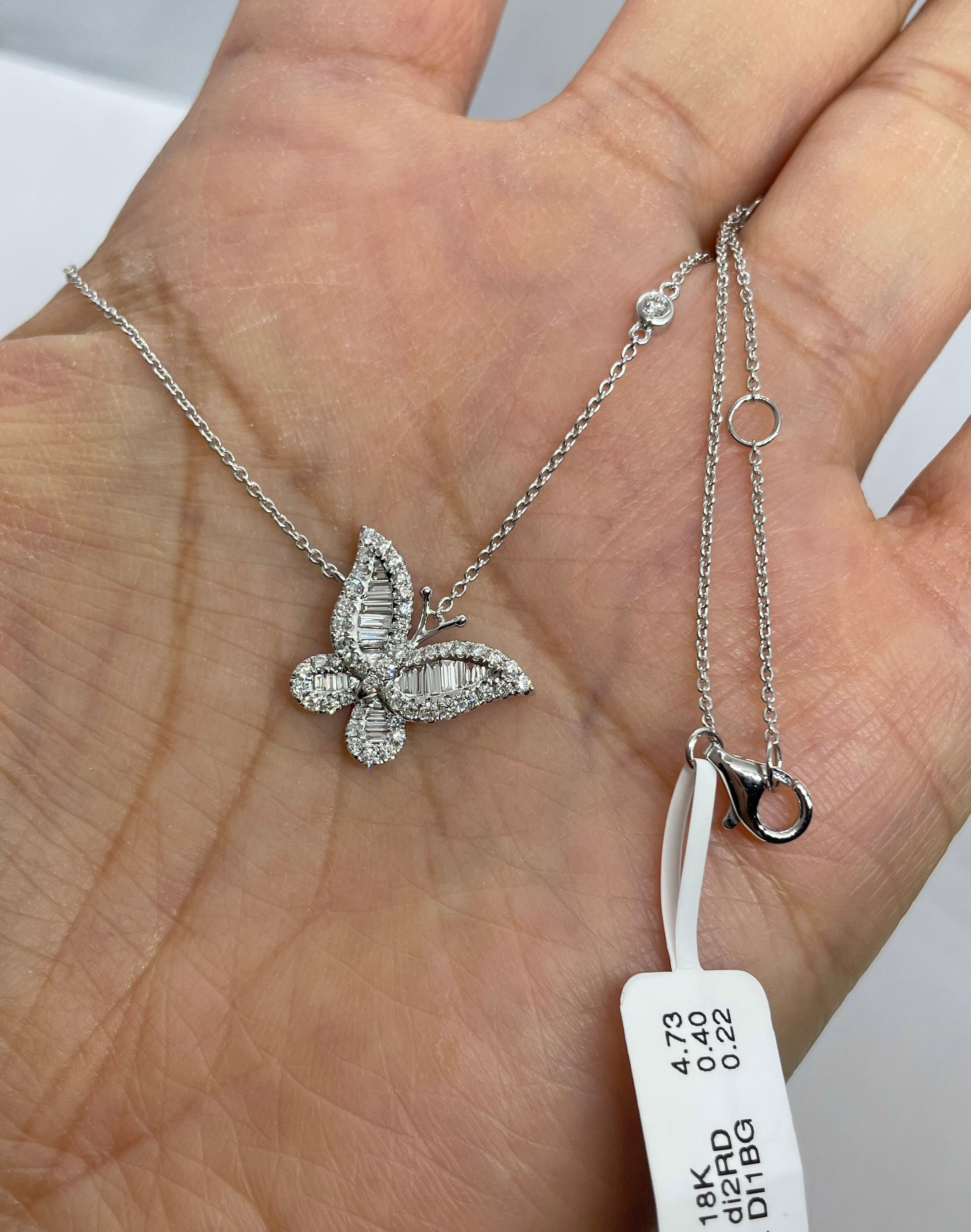【STONEHENgE】Silver Material Butterfly Cubic Necklace X0018 s-l400.jpg
