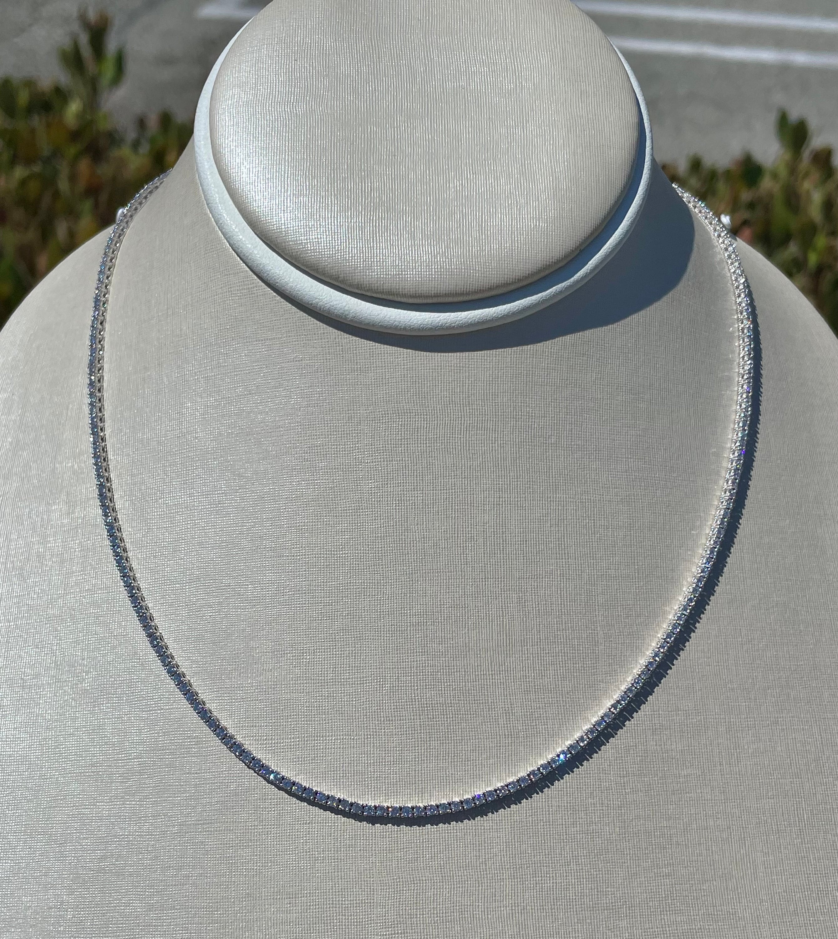 Diamond Choker 5.00 Carats Diamond Tennis Necklace Genuine Natural Diamond Tennis Choker Diamond Eternity Necklace 14K White Gold Etsy