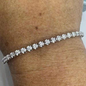 Diamond Tennis Bracelet, Lab Grown Diamond Bracelet 2 Carats White Gold, Diamond Bracelet Brilliant Cut 14K White Gold