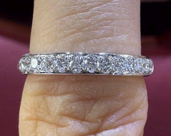 Round Diamond Band, Diamond Anniversary Band, Diamond Band White Gold 18K Stackable Band 0.54 Carats Natural Earth Mined Diamonds