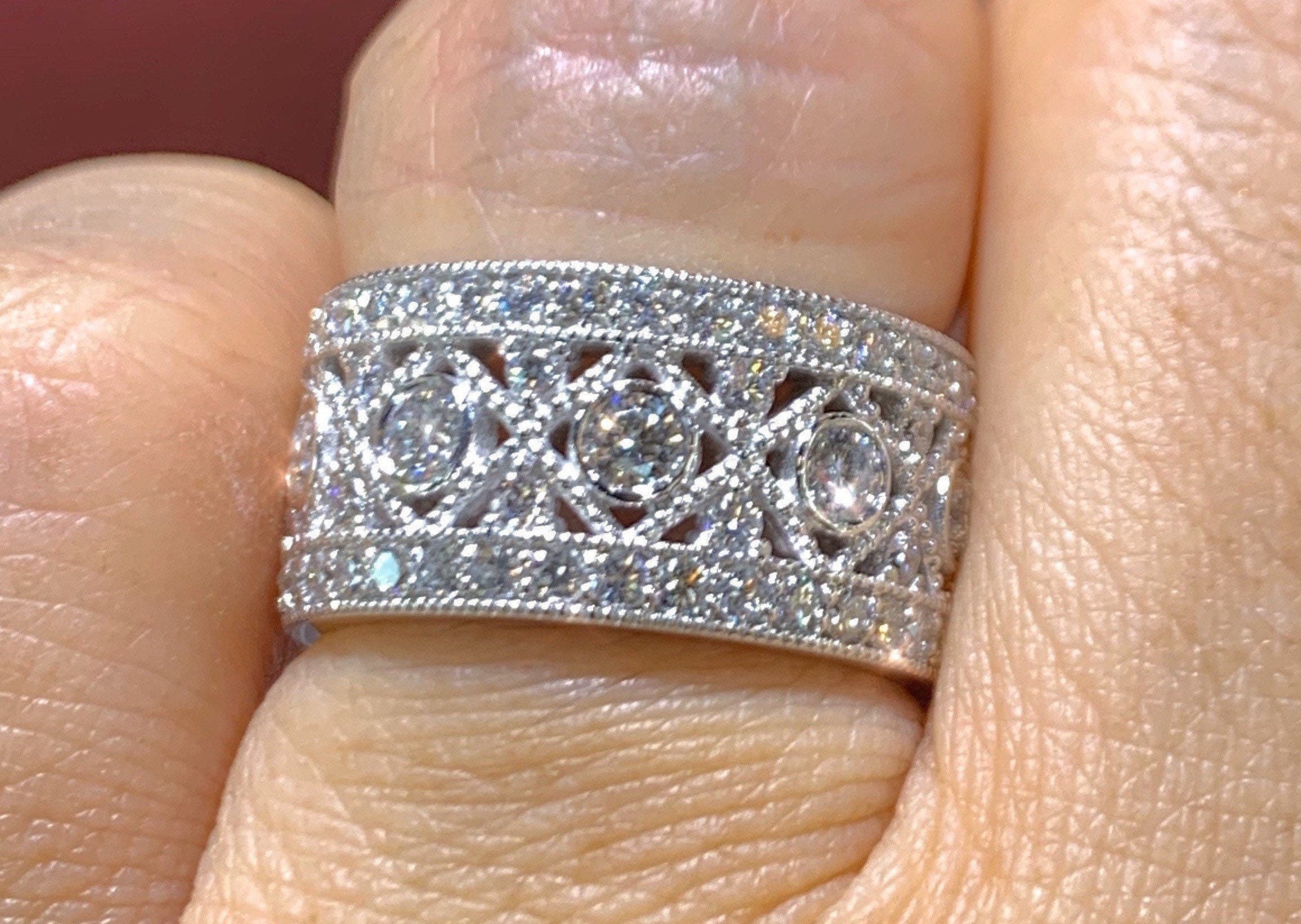 Ready to Ship - Nesting Kite Diamond Wedding Ring with a Pave Diamond –  ARTEMER