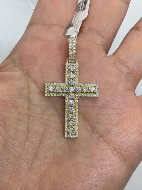 Mens diamond cross necklace deals