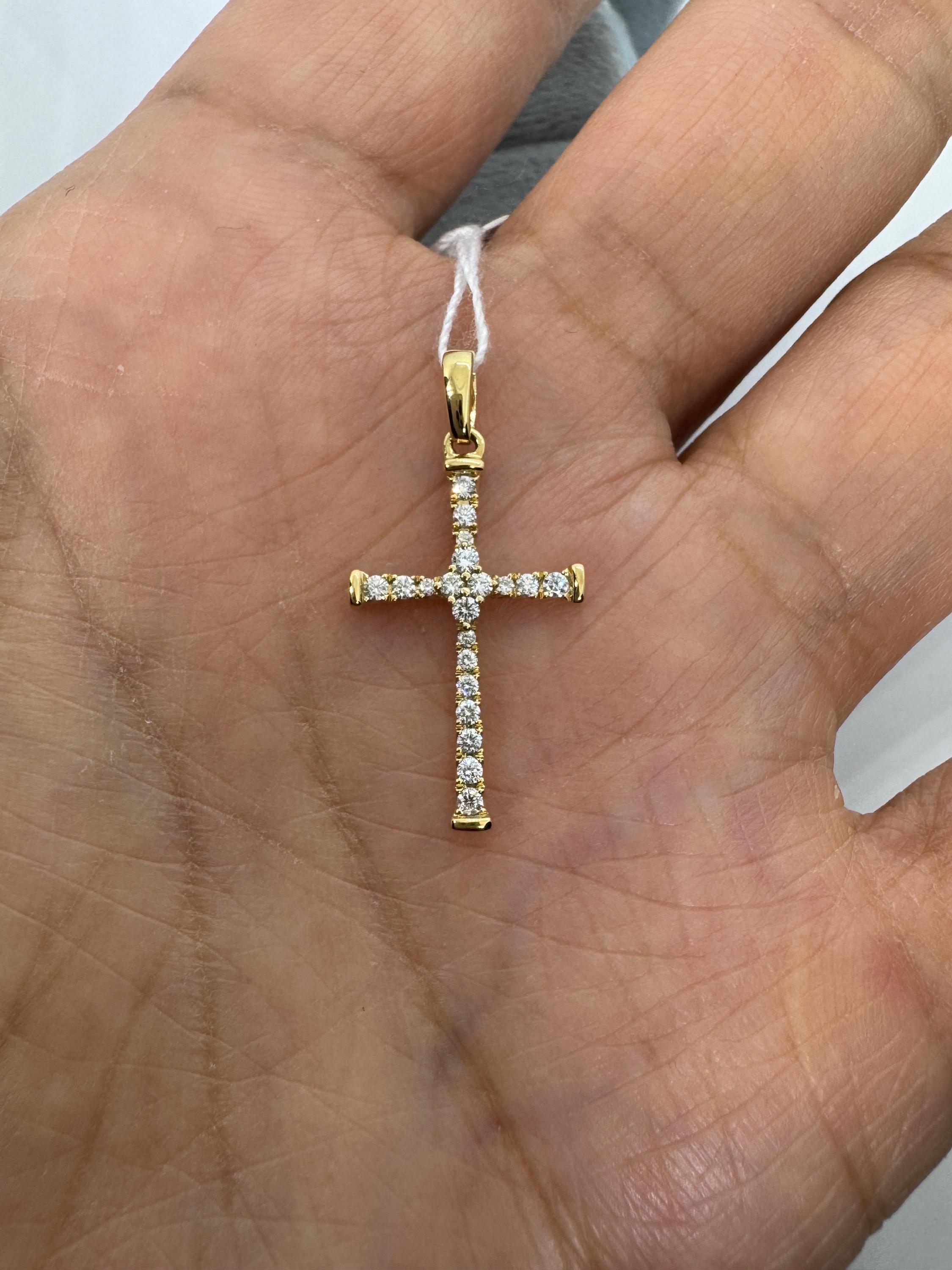 Genuine Diamond Cross, Dainty Cross Pendant, Diamond Cross