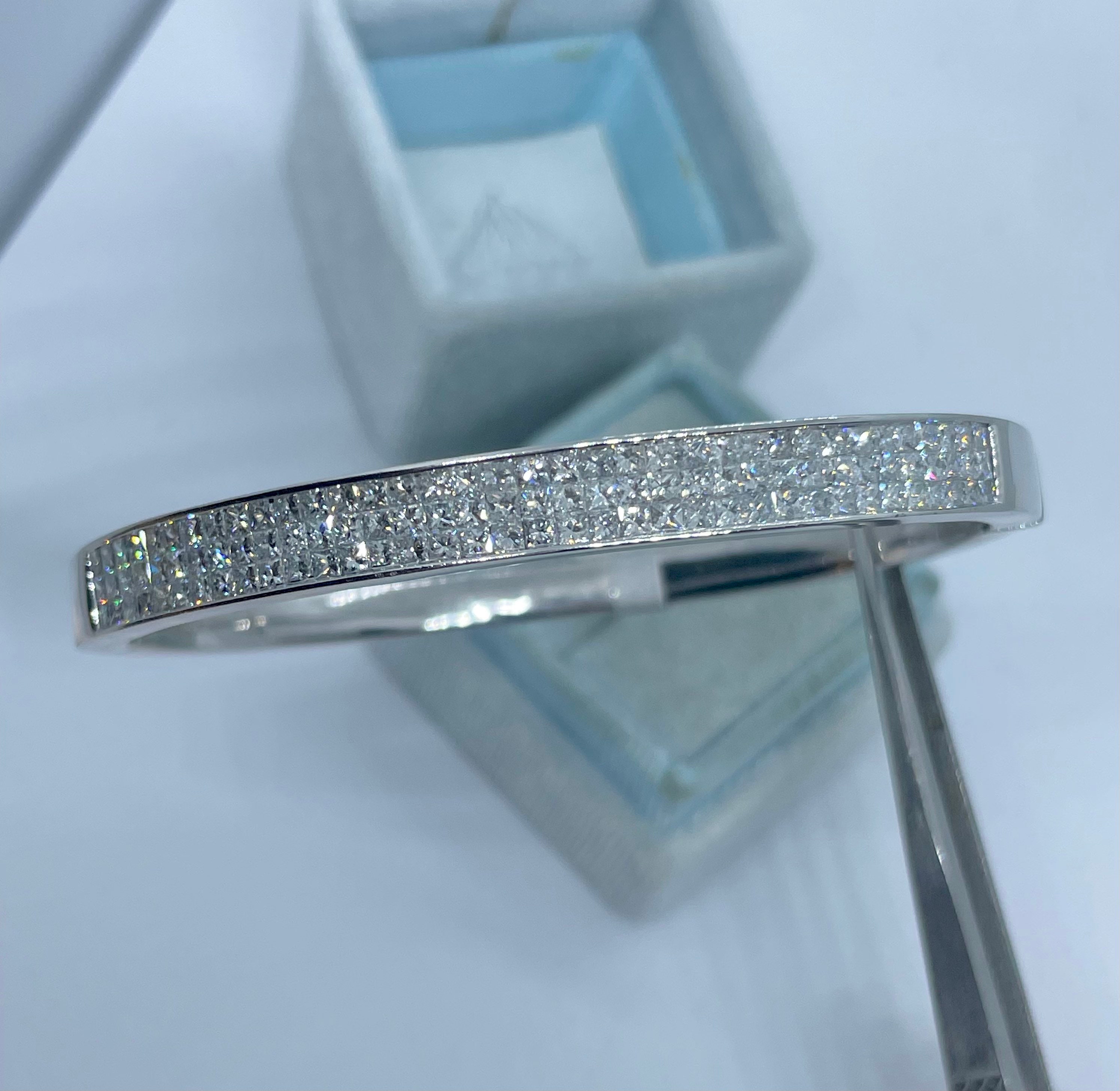 Sapphire & Diamond Bangle Wg .63cttw - Gems of La Costa