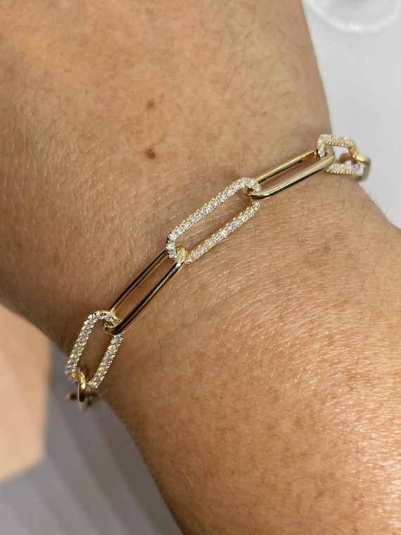 18k sale paperclip bracelet