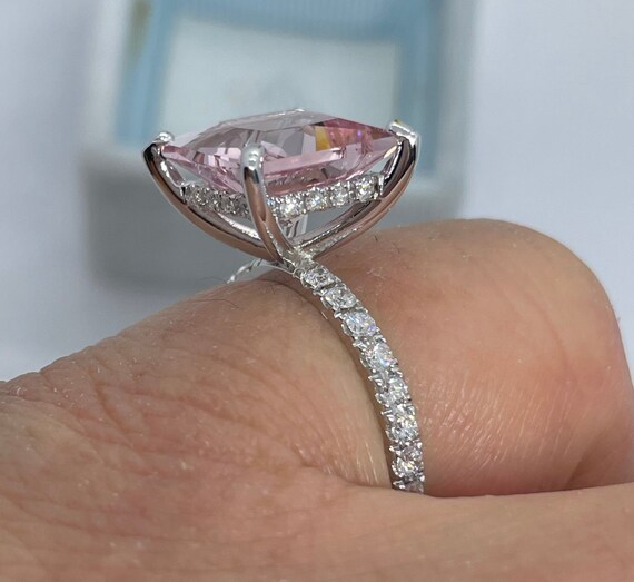 Princess Cut Engagement Ring 14K White Gold Etsy