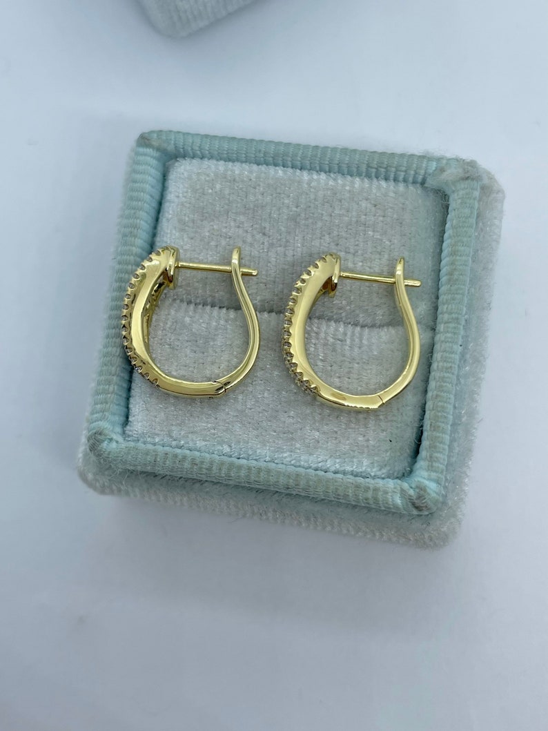 Diamond Hoop Earrings White Gold, Small Diamond Hoop Earrings, Hoop ...