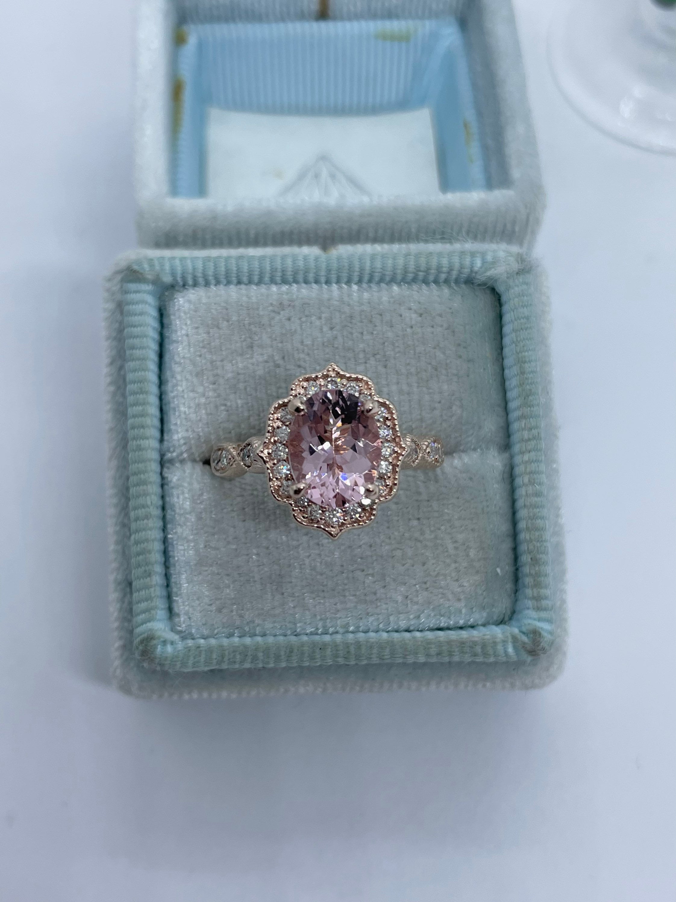 LMDPRAJAPATIS 9.00 Carat Certified Morganite Silver Ring - Peach Morganite Wedding Ring For Women
