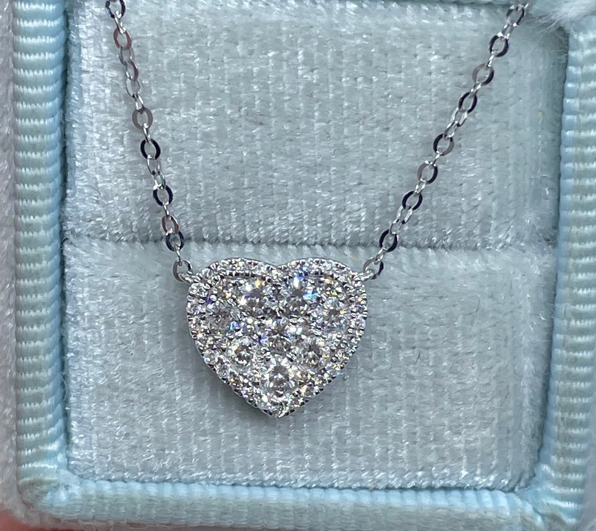 Diamond Heart Pendant Small Heart Solitaire Pendant Dainty Etsy