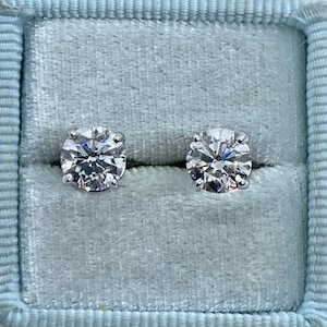 Certified Diamond Stud Earrings, Diamond Earrings Studs, Stud Diamond Earring, Lab Grown Diamond Studs 2 Carats 14K
