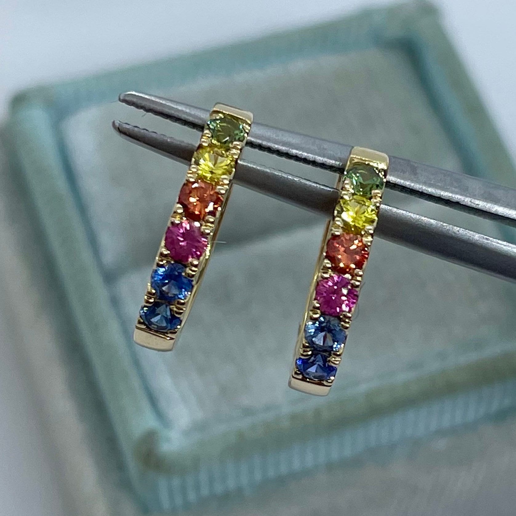 Multi colored sapphire earrings new arrivals