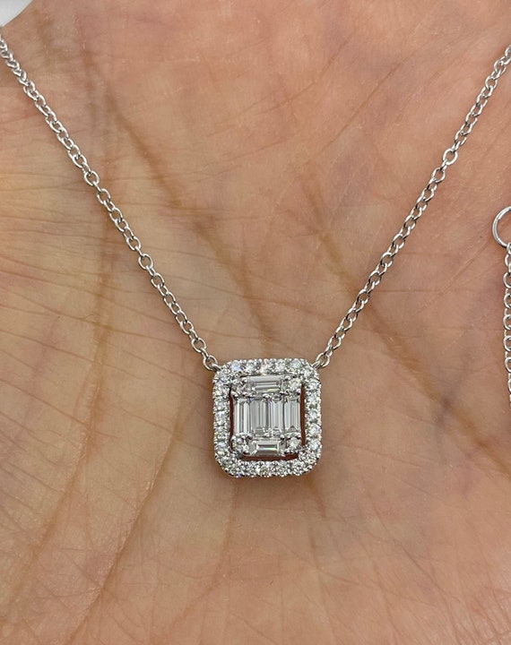 Baguette solitaire necklace deals