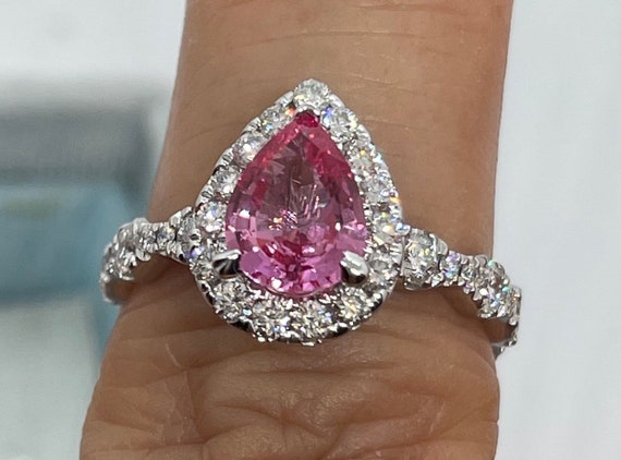 Pink padparadscha store sapphire ring