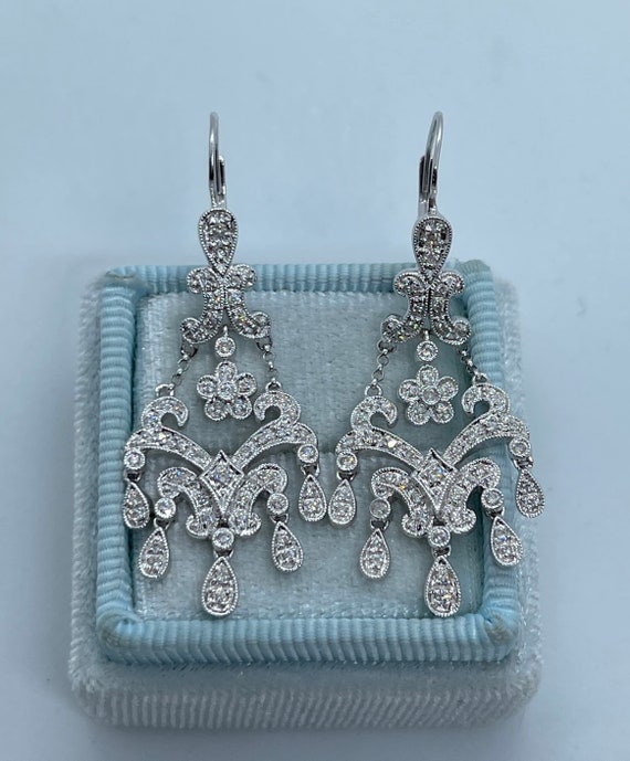 Diamond Chandelier Earrings Antique, Diamond Chandelier Earrings Art Deco